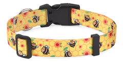 Mihqy dog collar close-up with bohemia floral pattern for stylish daily walks.
