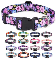Mihqy dog collar front view with bohemia floral pattern for stylish daily wear