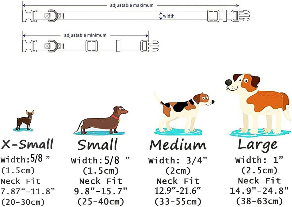Mihqy dog collar with sturdy D-Ring enables secure leash attachment.