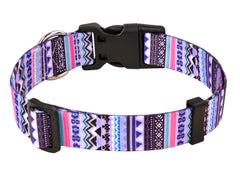 Mihqy dog collar featuring tribal geometric design for eye-catching park style.