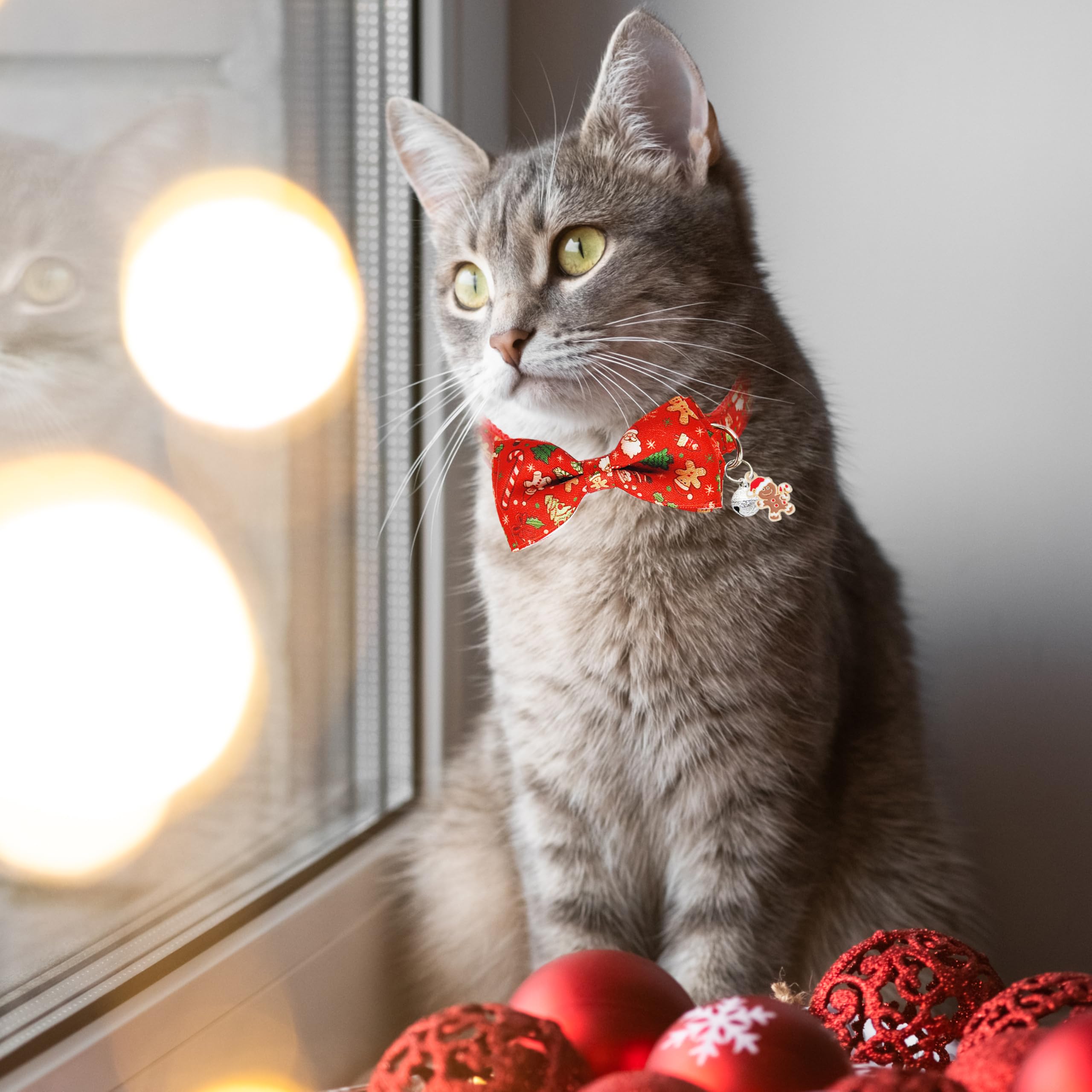 Miiemiu cat collar soft polyester — skin-friendly material that's durable for holiday wear