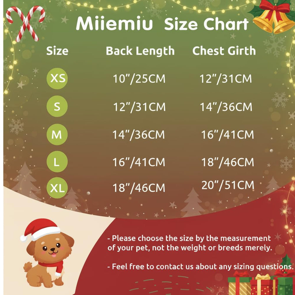 Miiemiu Christmas Dog Dress ideal for holiday photos and gift-worthy moments.