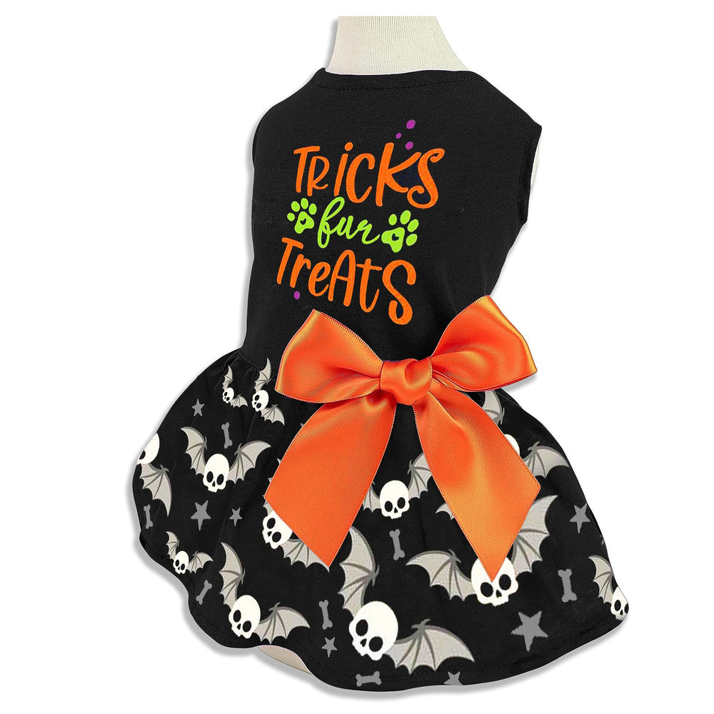 Miiemiu Skull-Bat Dog Skirt back view highlights fit around back