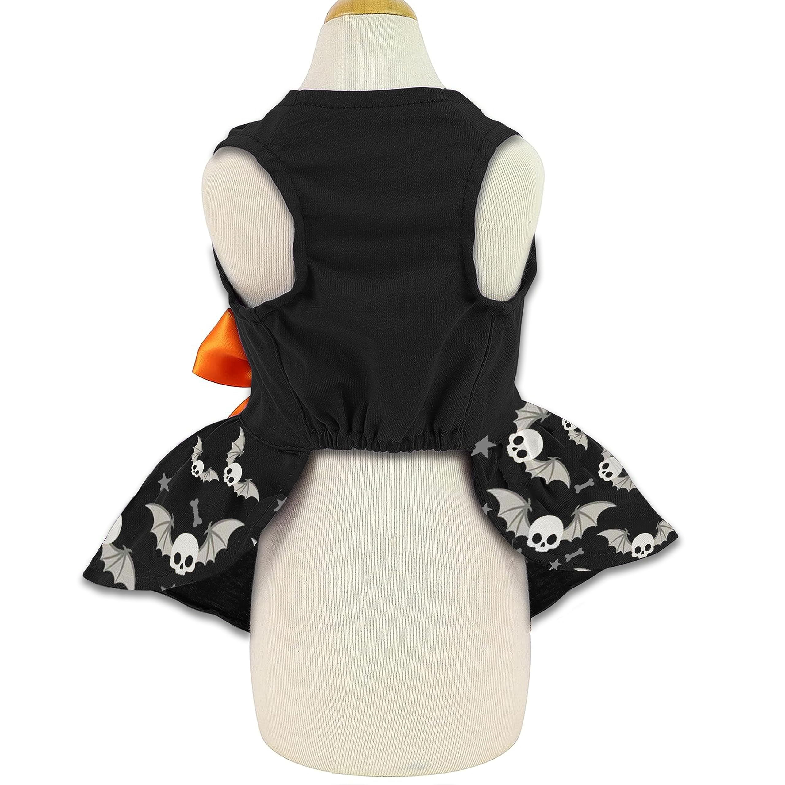 Miiemiu Skull-Bat Dog Skirt pull-on design for quick dressing