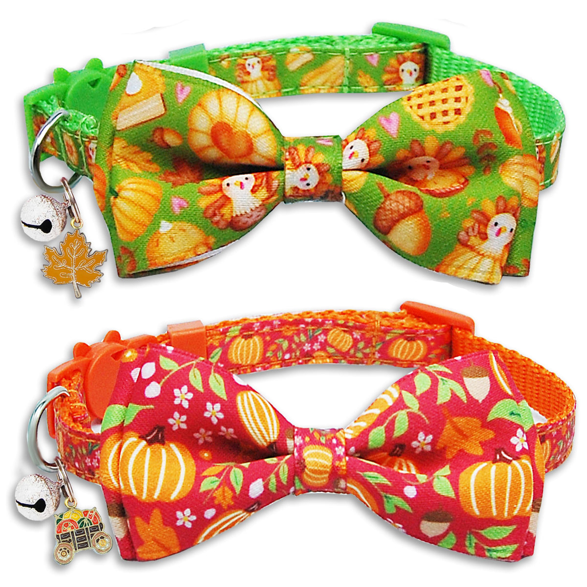 Miiemiu Thanksgiving cat collar turkey pattern for festive holiday photos