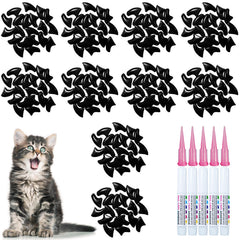 MiiOUU cat nail caps in black packaging for easy home application.