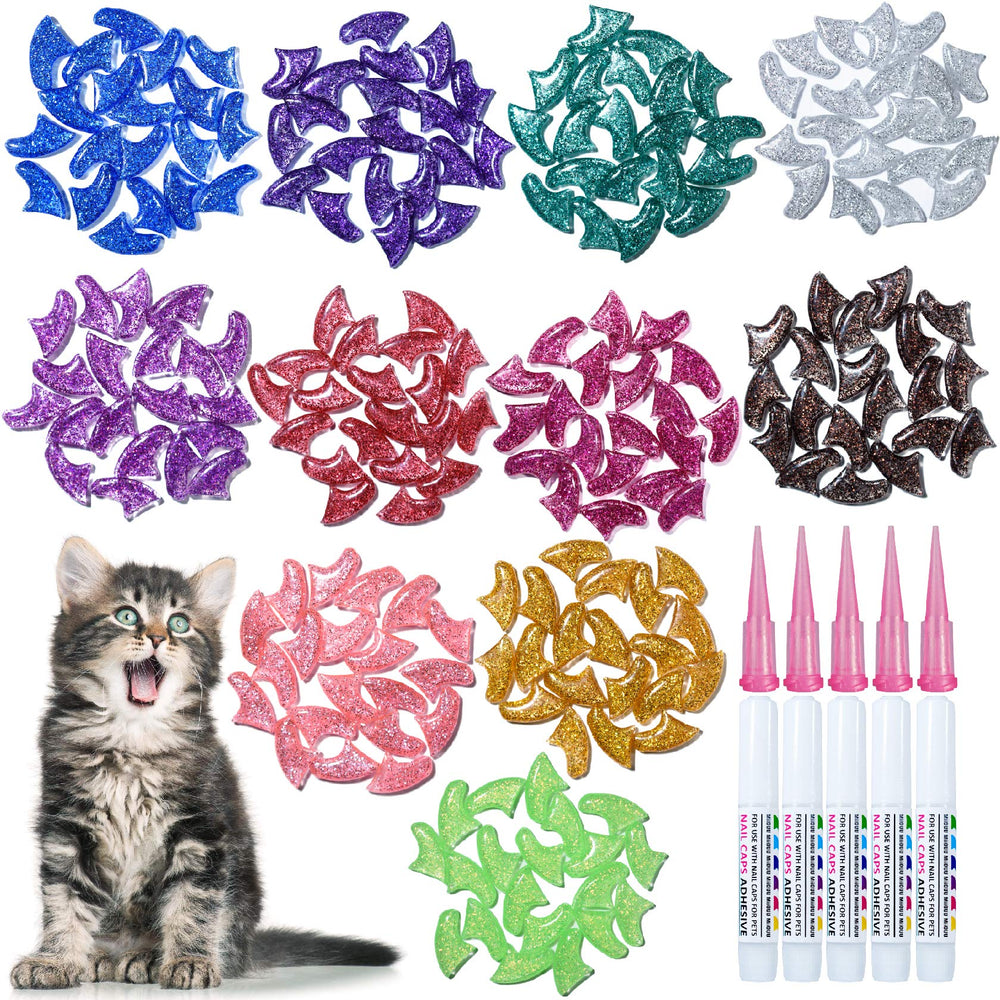 MiiOUU cat nail caps color-variety show glitter hues for stylish wear