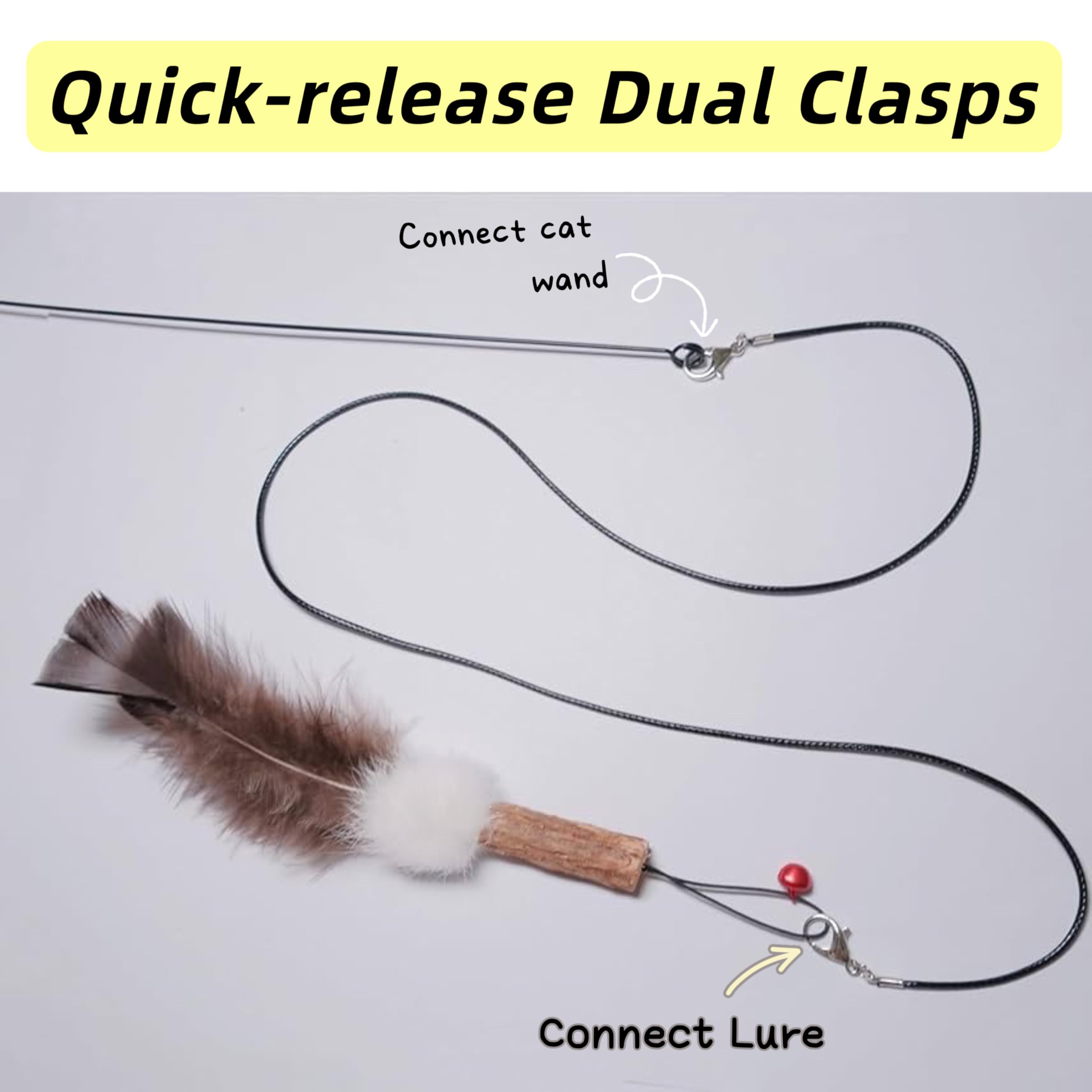 MikiLim reinforced paracord wand strings offer flexible, tough play for kittens and curious cats.
