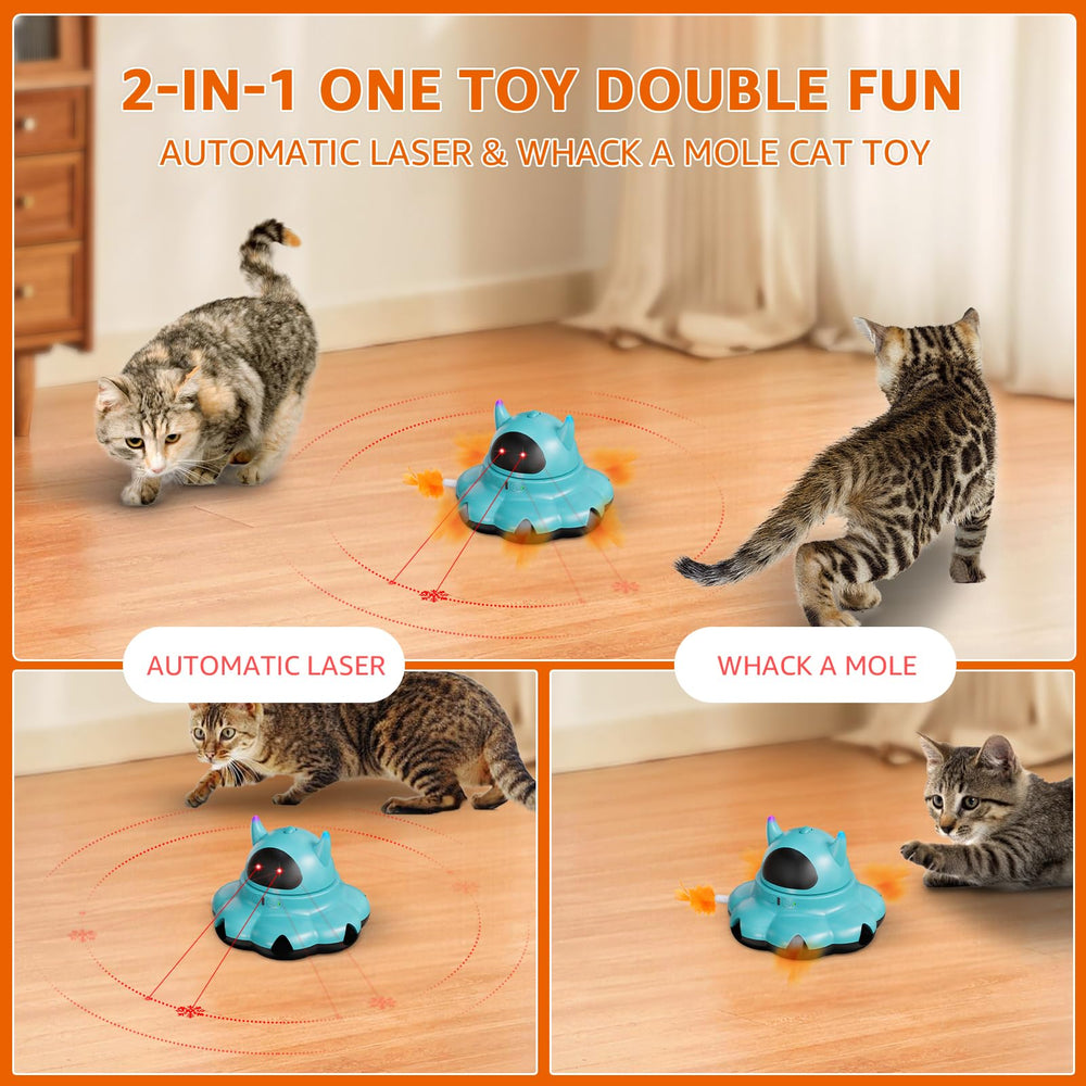 MIKK cat laser toy auto-shutoff feature for safe play sessions.