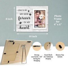 Milcier dog memorial frame closeup with sturdy wood and acrylic