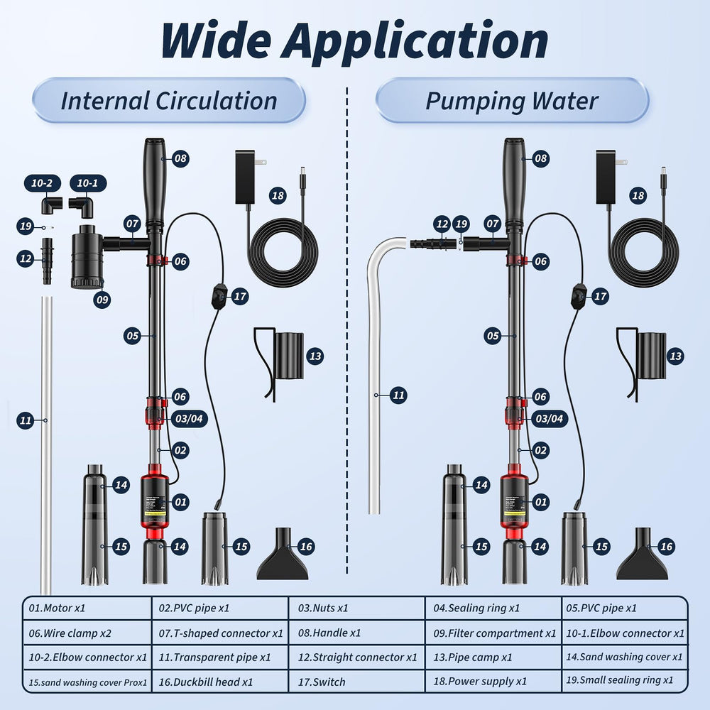 Mildhug fish tank cleaner siphon design enables easy setup and operation