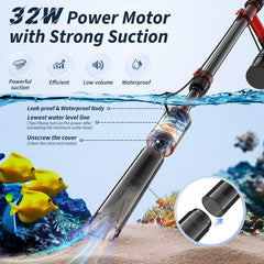 Mildhug gravel cleaner telescopic pole extended for tall tanks