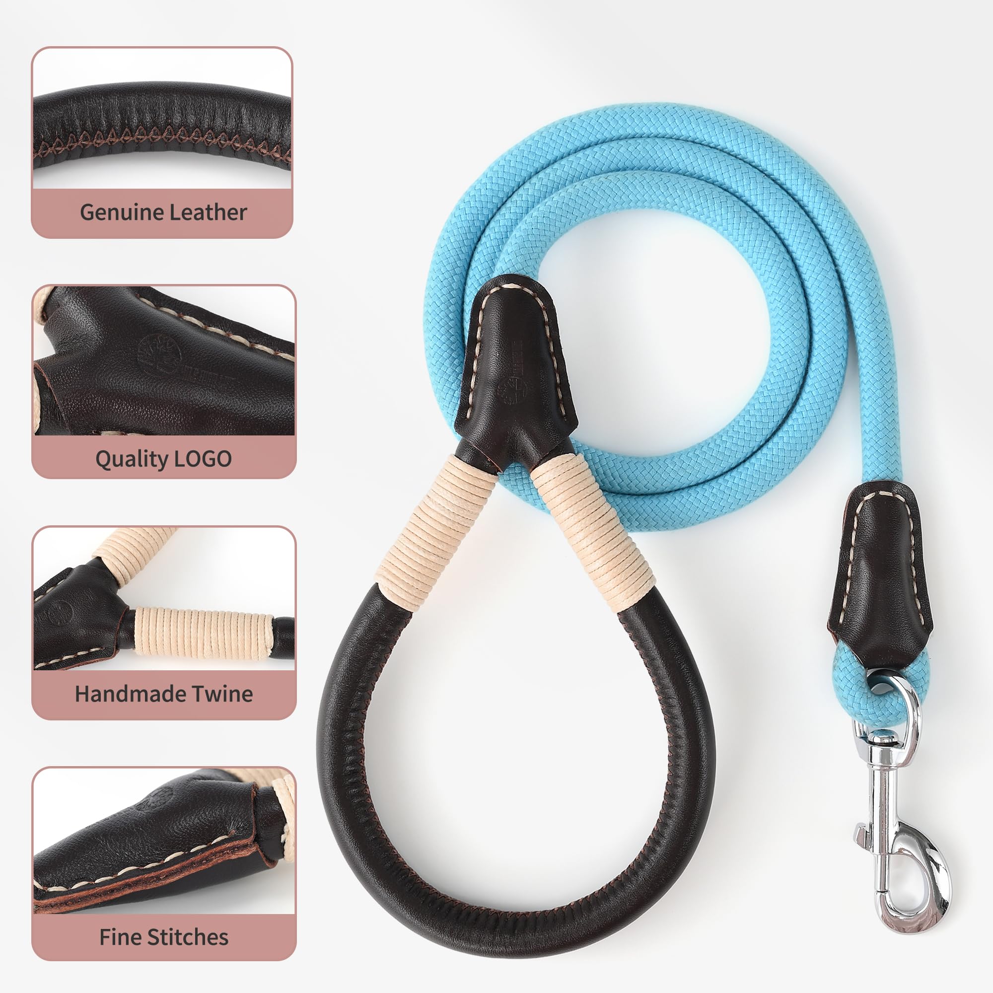Mile High Life blue leash adds visible style for evening walks
