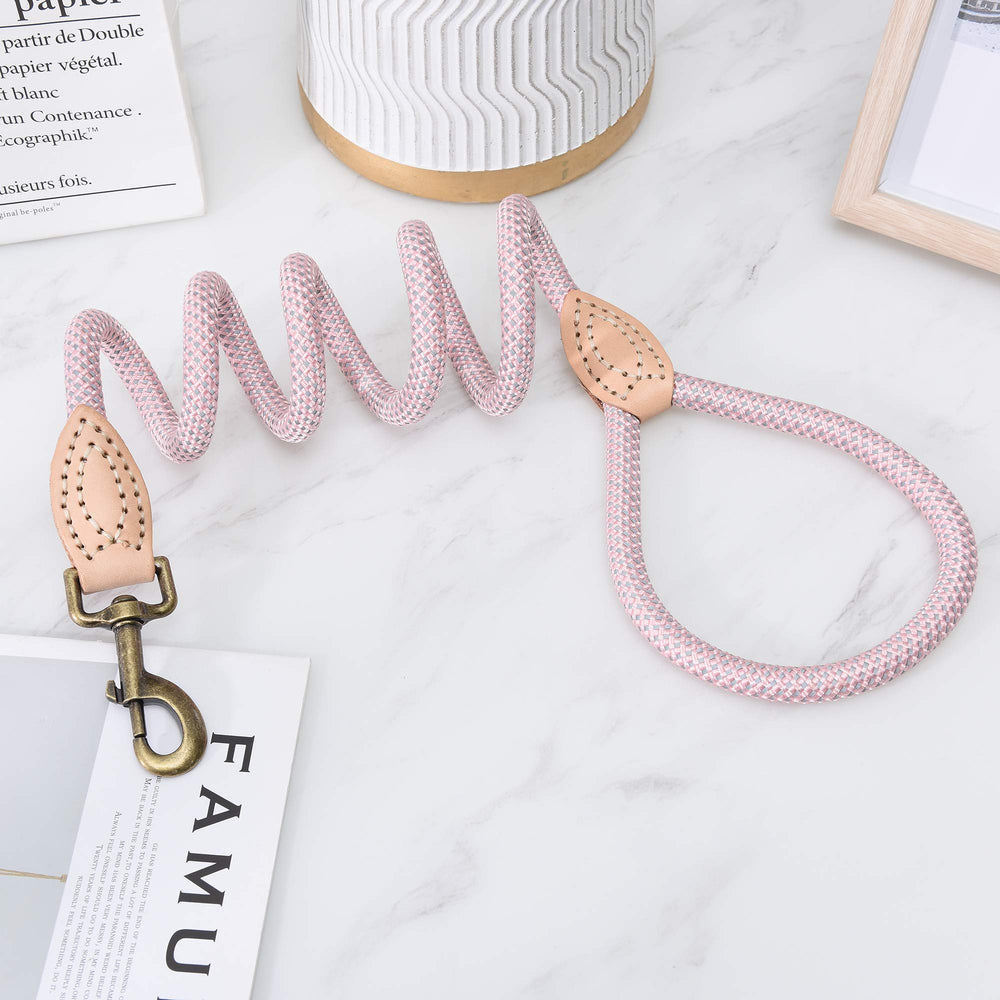 Mile High Life dog rope leash 4 ft pink durable rope for long-lasting use