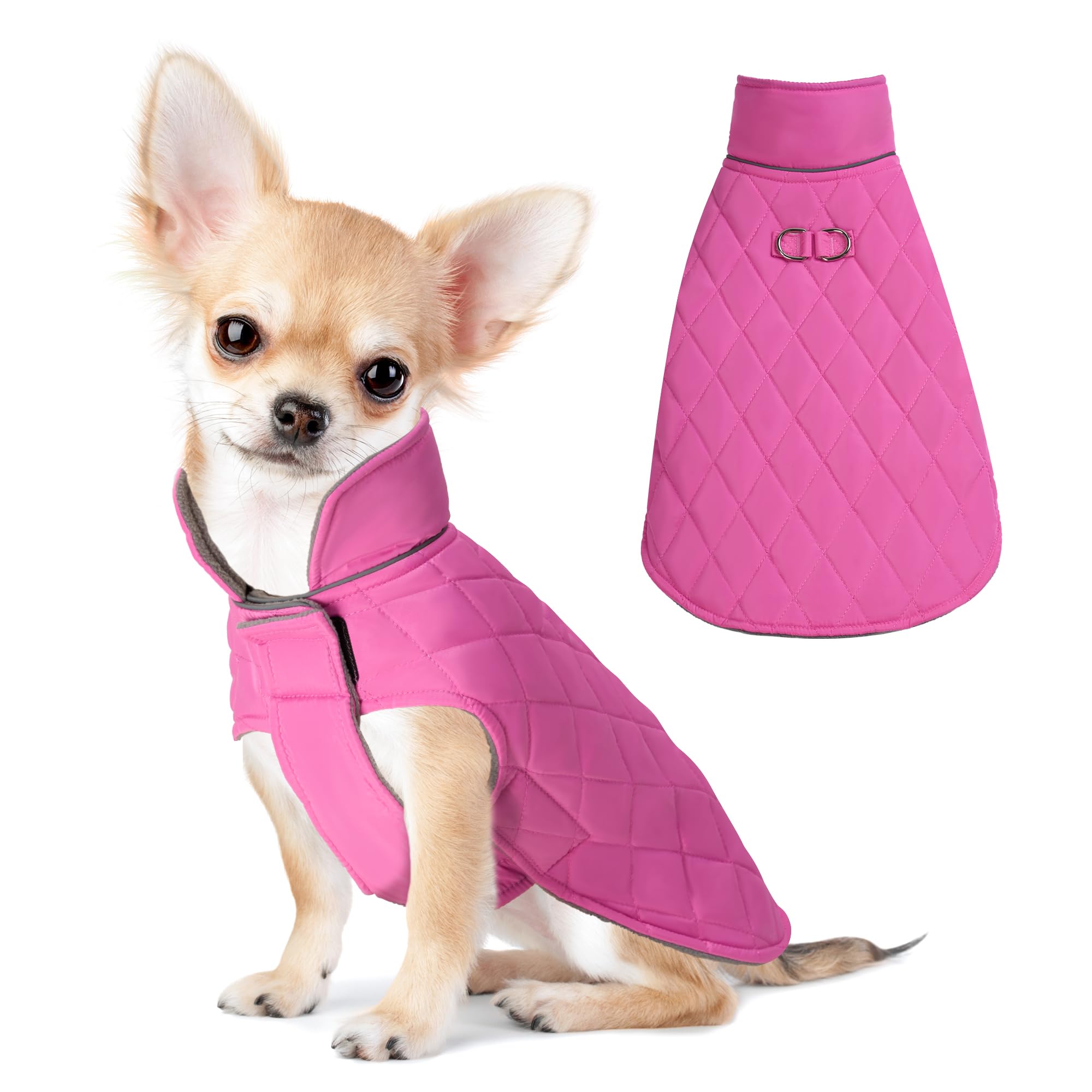 Mile High Life dog warm coat pink easy care for everyday wear.