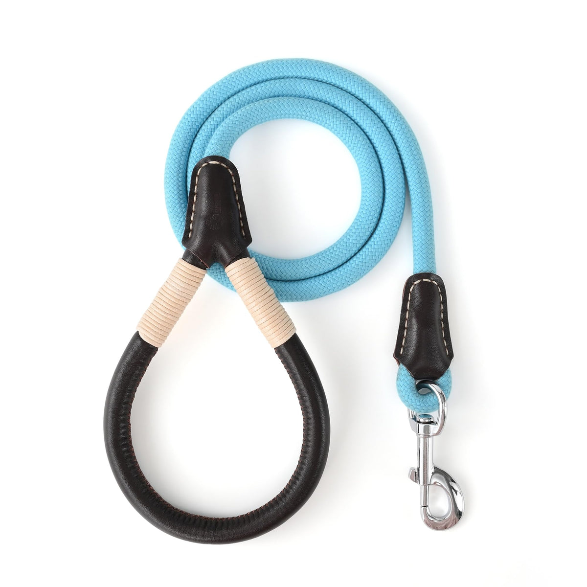Mile High Life leash leather wrapped handle close-up for comfortable grip on walks