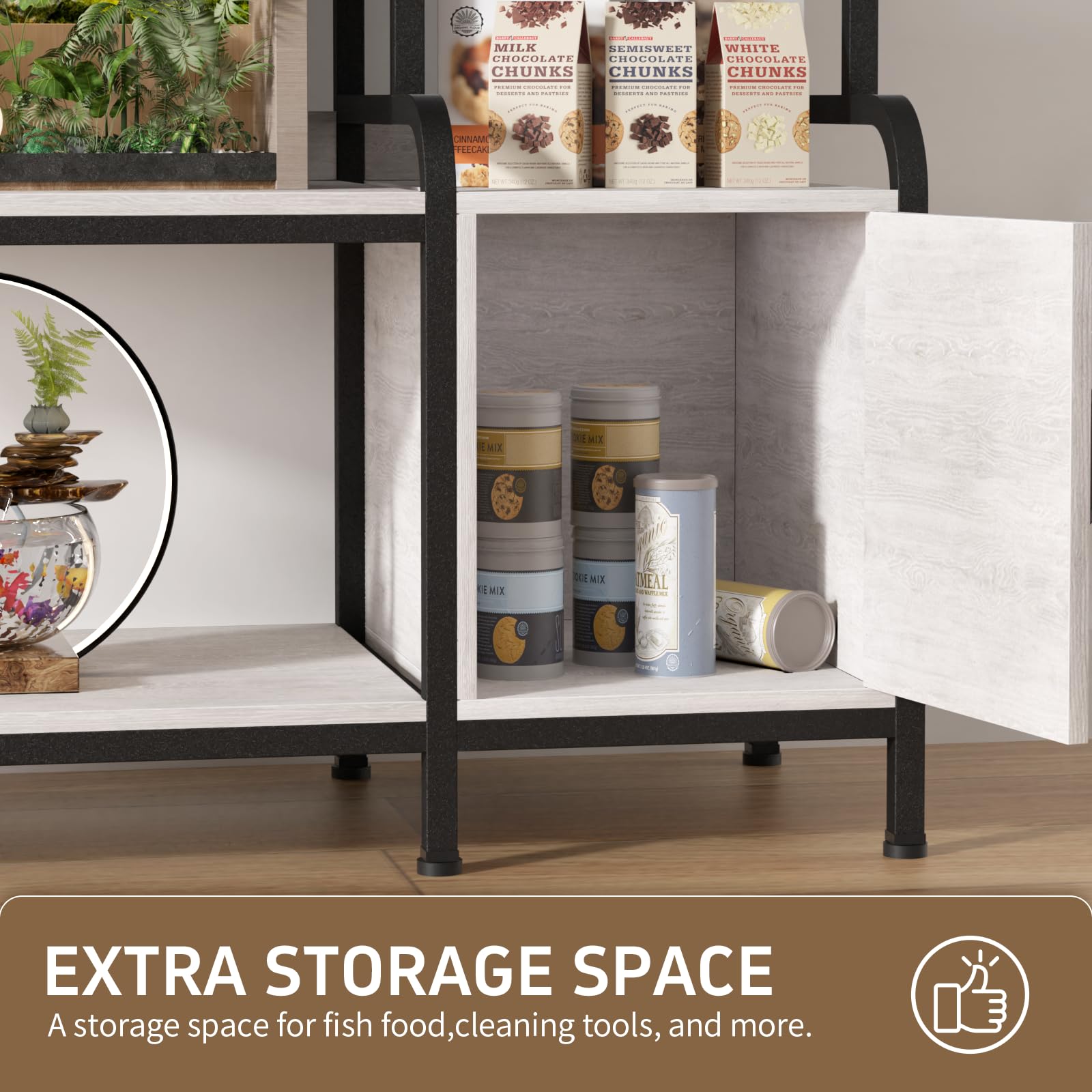 MILEFA stand cable-management design helps maintain tidy aquarium setups
