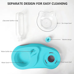 MILIFUN 2-in-1 feeder bowl showing integrated water feature.