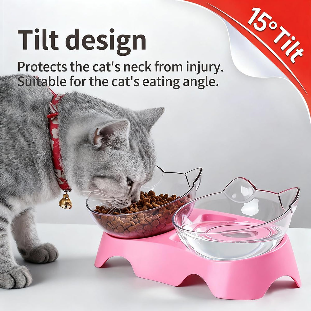 MILIFUN cat bowls double food and water setup for varied meals.