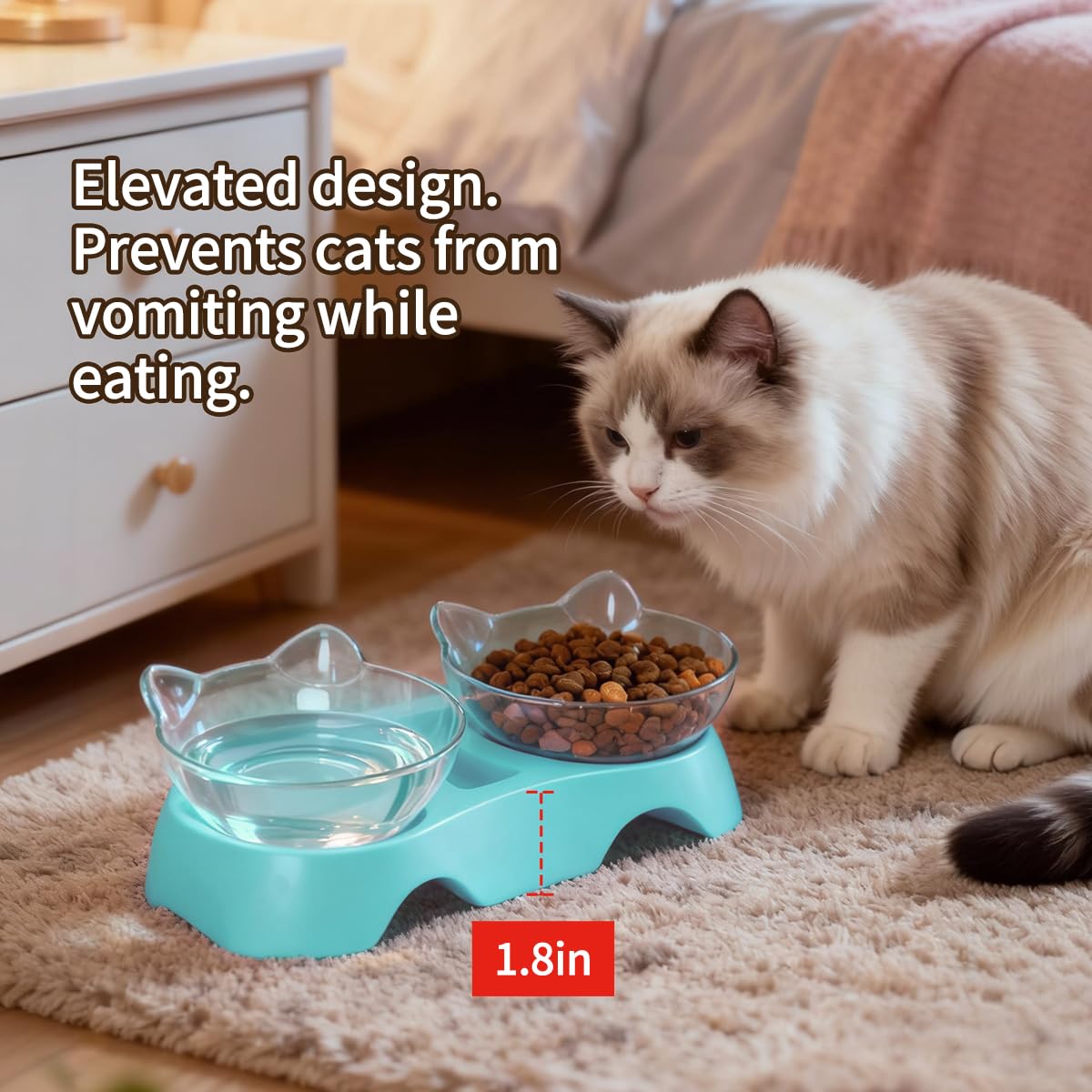MILIFUN cat-bowls-easy-clean-twist-pull simplifies assembly and cleaning.