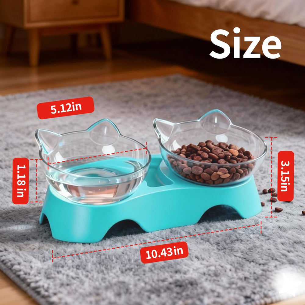 MILIFUN cat-bowls-kittens-blue blue aesthetic supports home decor and spill-safe feeding.
