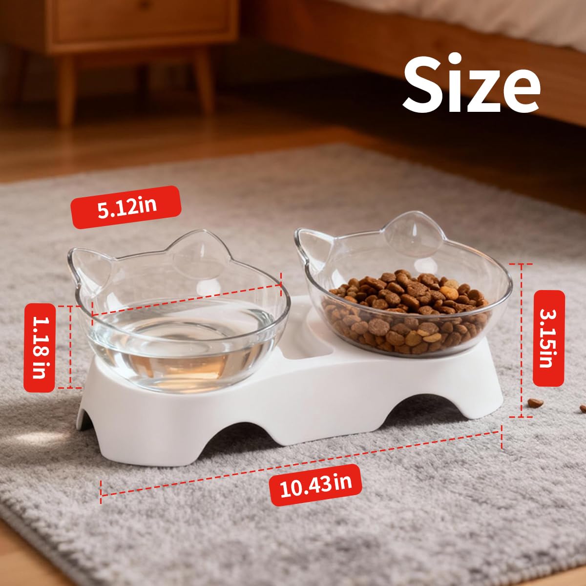 MILIFUN cat bowls sturdy PC and PP materials support daily use.
