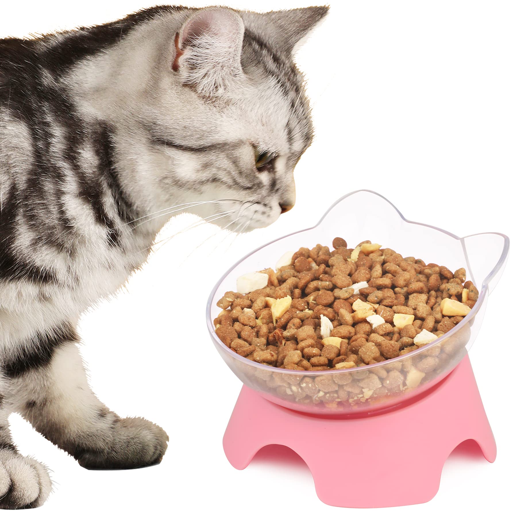 MILIFUN cat bowls measure 5-inch diameter by 3.5-inch height for small pets.