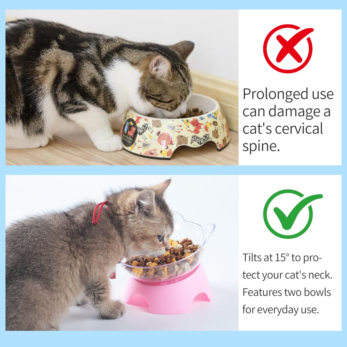 MILIFUN separation design (stand and bowl) allows easy cleaning after meals.