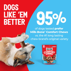 Milk-Bone Comfort Chews are rawhide-free and pet-safe for chewers