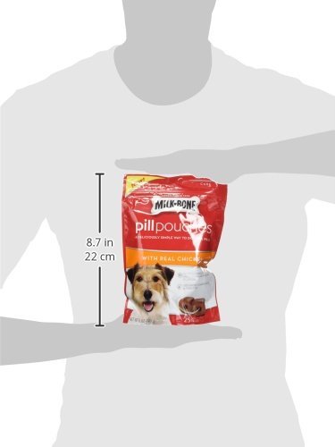 Milk-Bone Pill Pouches Made in USA badge visible signaling trusted pet health support.