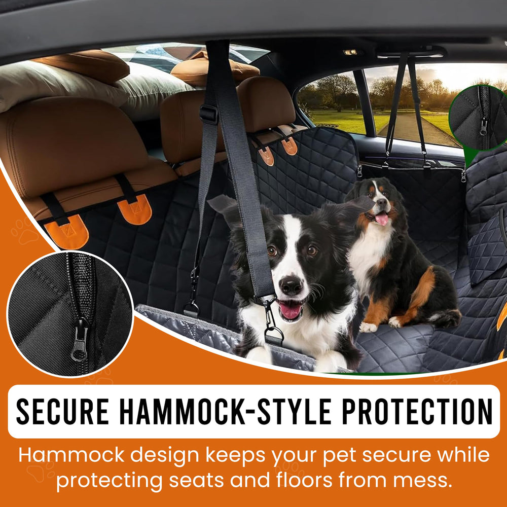 Millies Pet Care dog seat cover built-in pocket keeps toys and treats within reach.