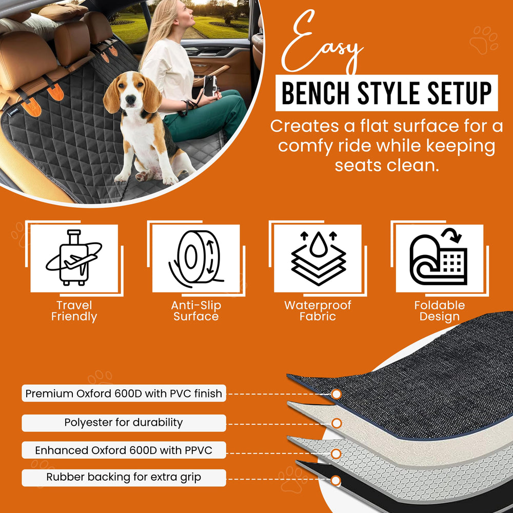Millies Pet Care dog seat cover quick-install design enables fast setup.