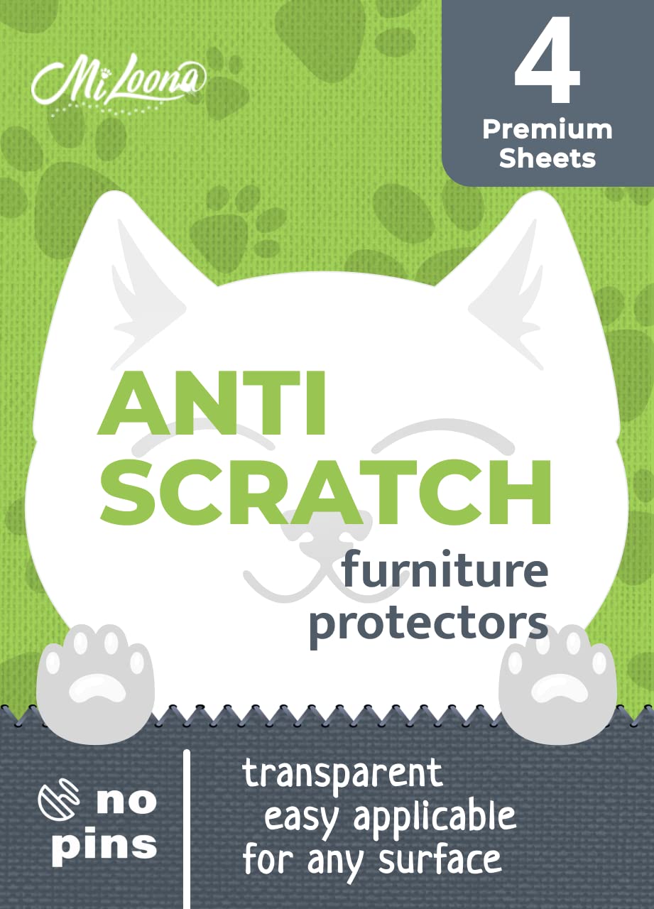 Miloona anti-cat-scratch protector sheet on couch provides deterrence.
