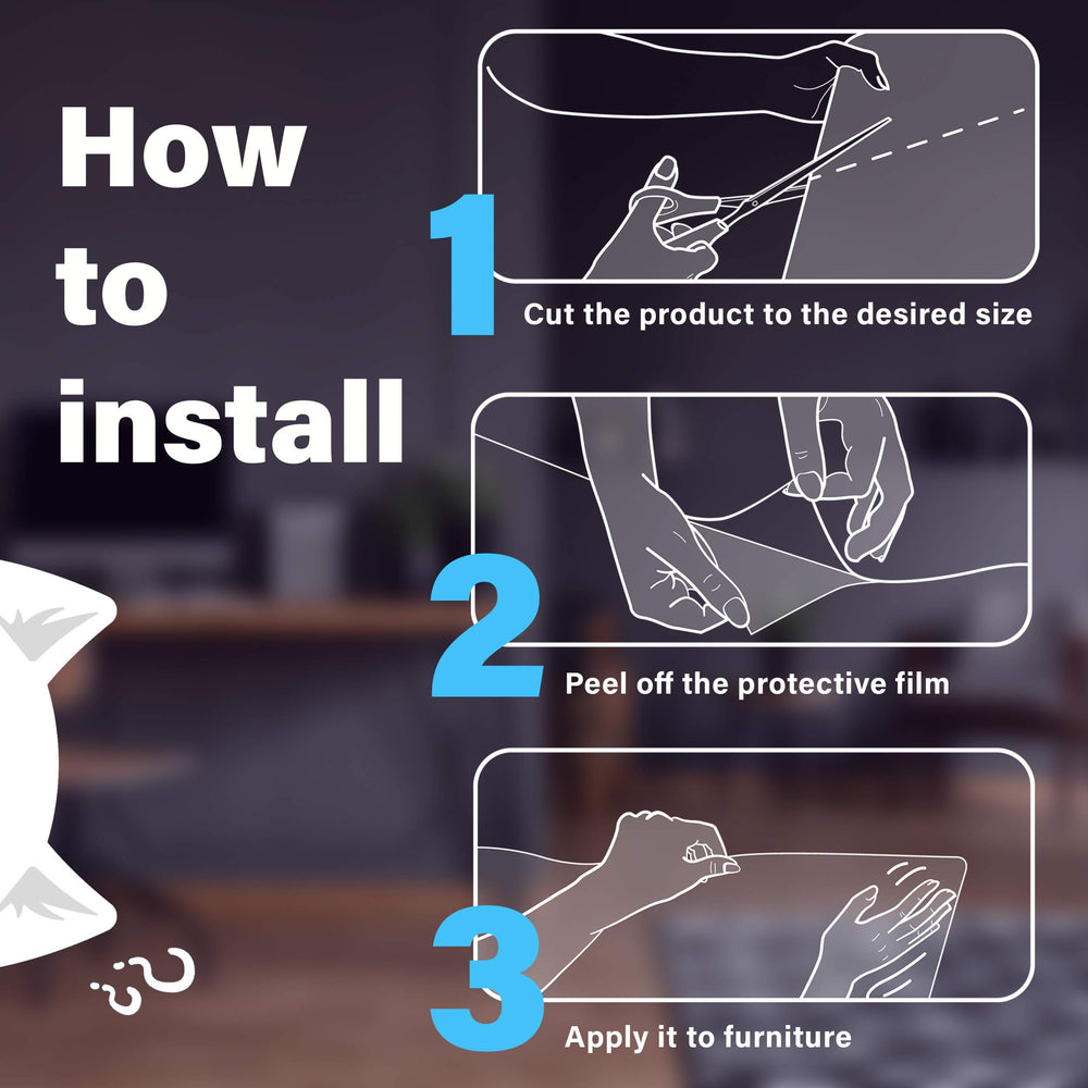 Miloona setup image showing no screws, cut-to-fit application