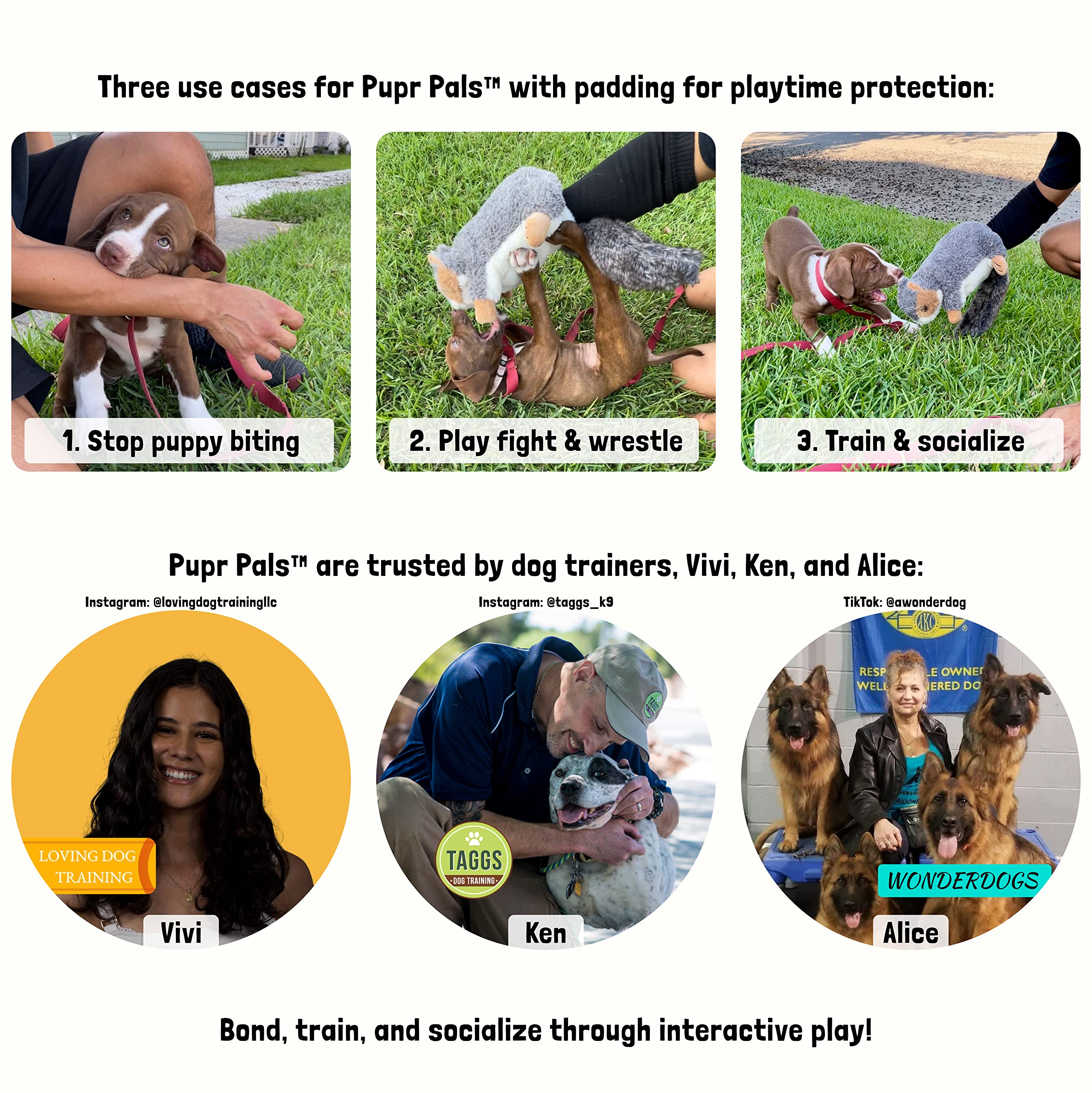 Milunova Pupr Pals crinkly tail provides sensory enrichment during playtime