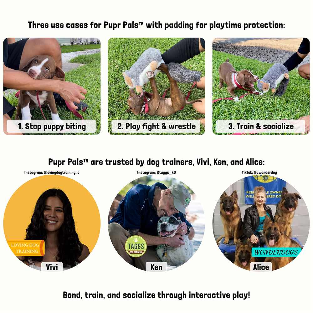 Milunova Pupr Pals crinkly tail provides sensory enrichment during playtime