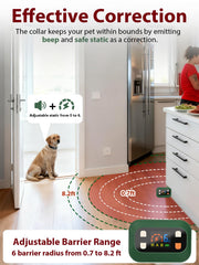 MIMOFPET barrier range-adjustment image demonstrates 0.7–8.2 ft settings