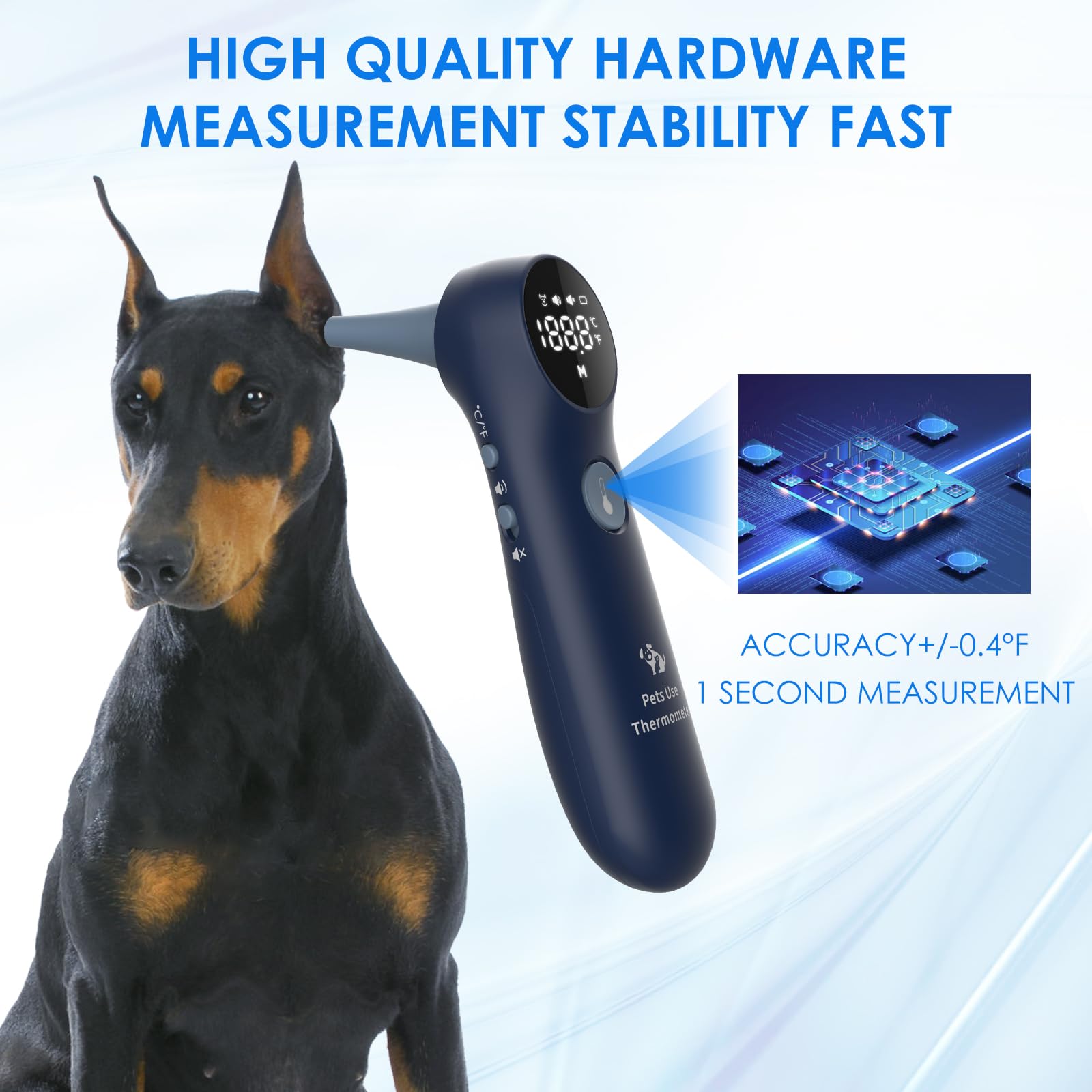 Mindpet-Med thermometer used on dogs, cats, and livestock for quick checks.