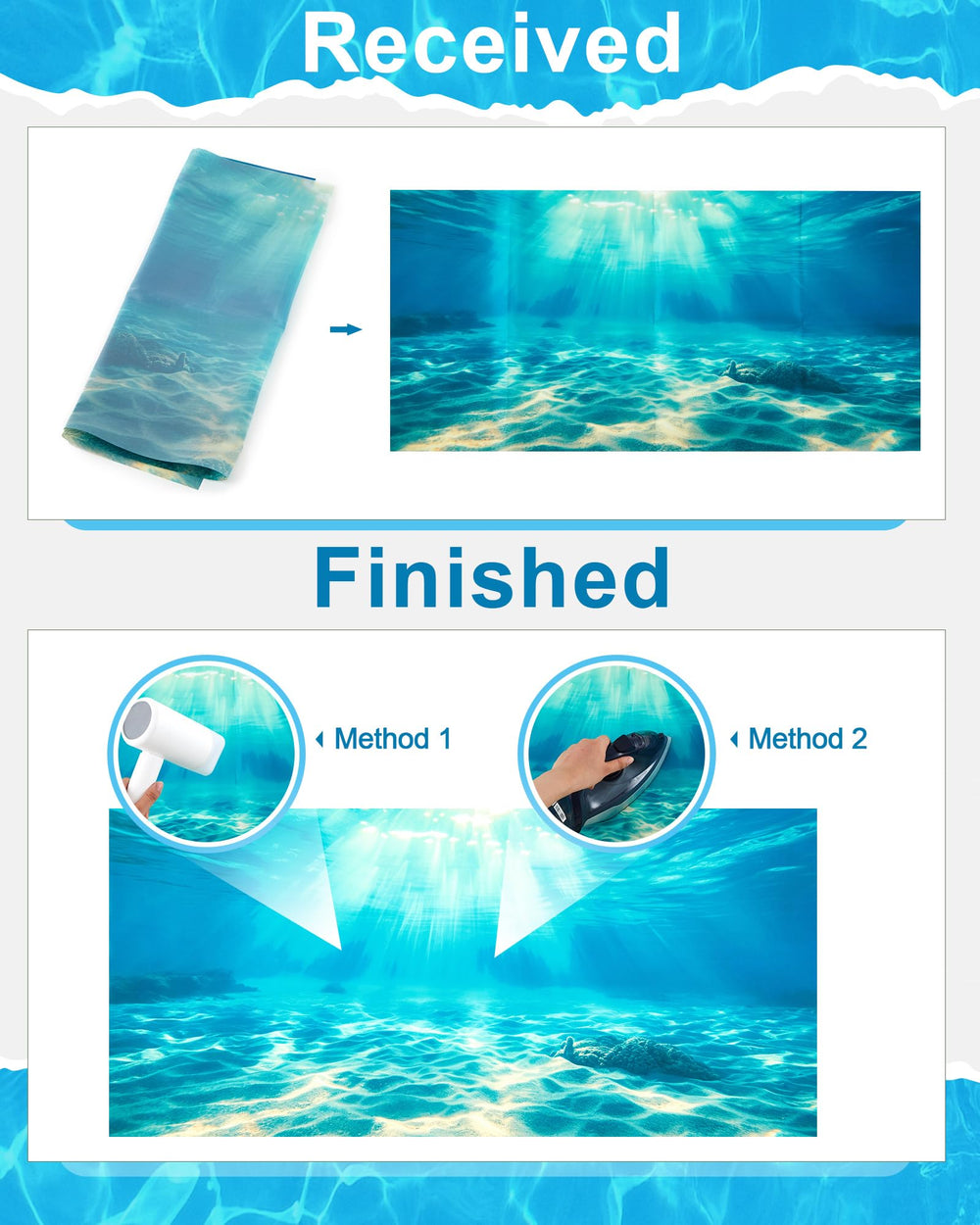 Mindsoft easy-setup backdrop highlights simple installation with included tape.