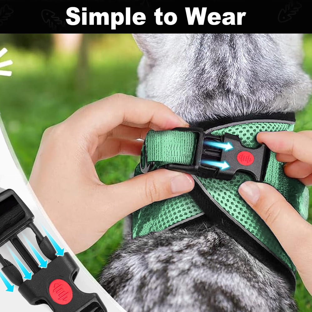 MingXpets neck-release design on cat harness eases wearing
