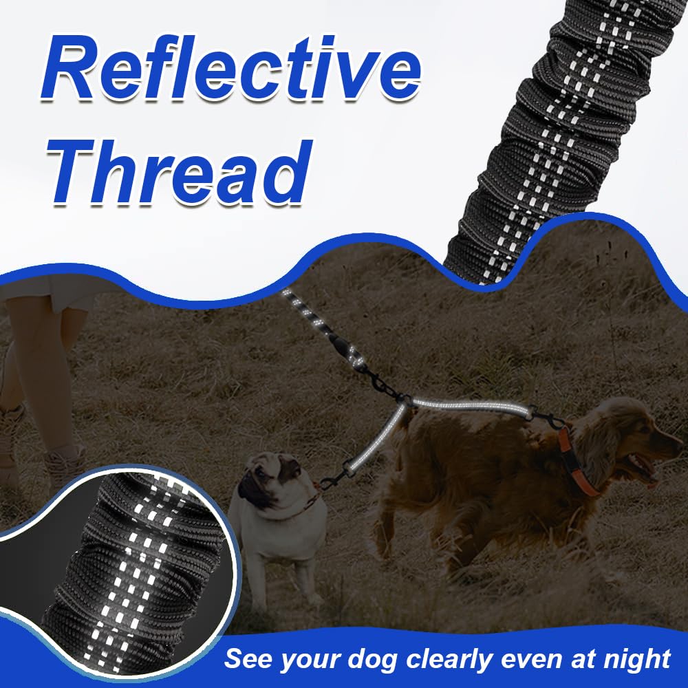 MingXpets reflective stitching on leash enhances visibility in low light.