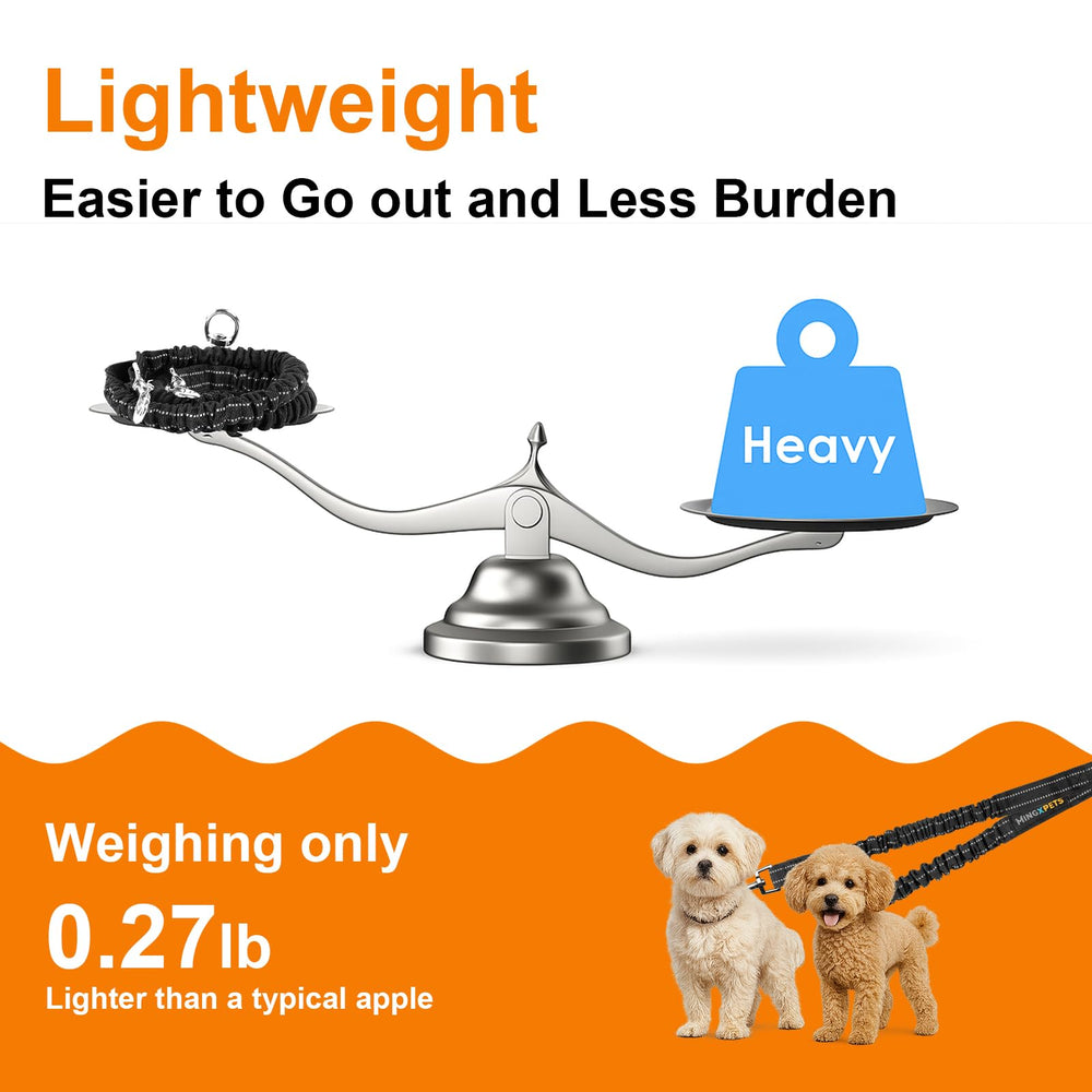 MingXpets two-dog leash reflective stitching increases visibility for night walks.