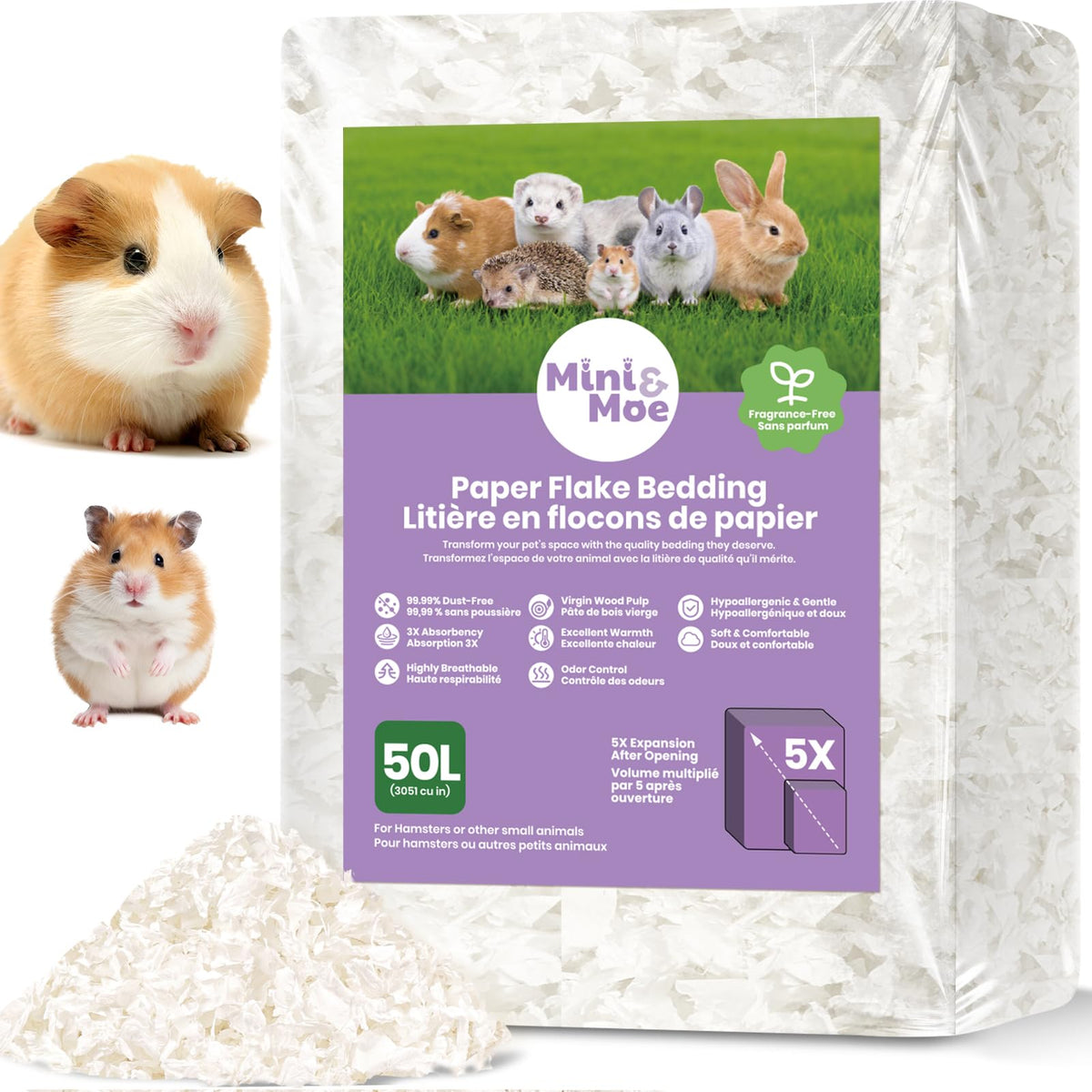 mini-moe hamster bedding-dust-free air for clean burrows