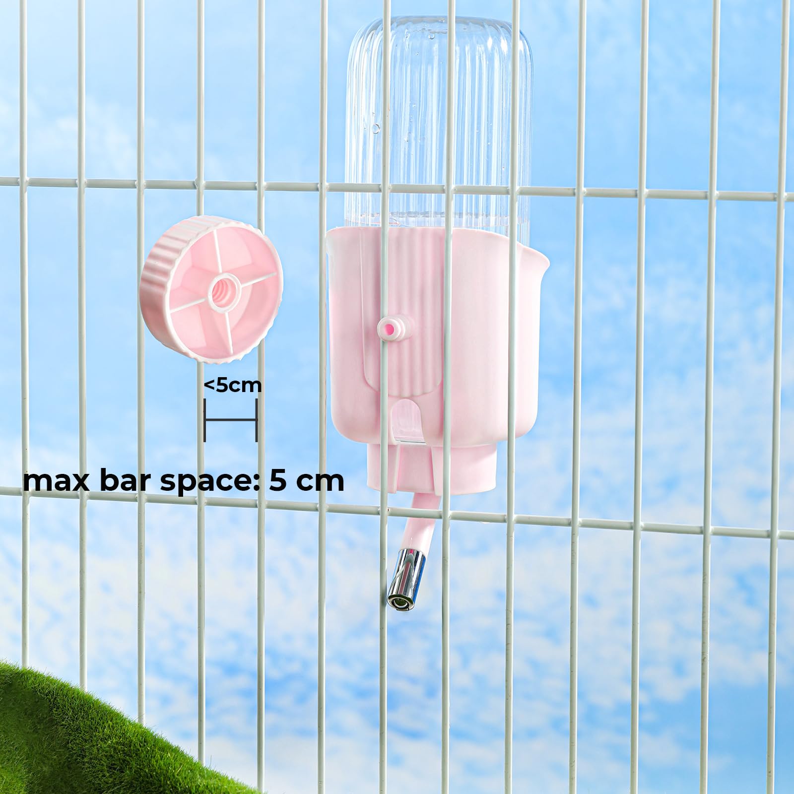mini&moe anti-spill clip and flat body stabilize inside and outside cages.