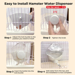 Mini&MoE dwarf hamster water bottle leak-proof for mess-free housing.