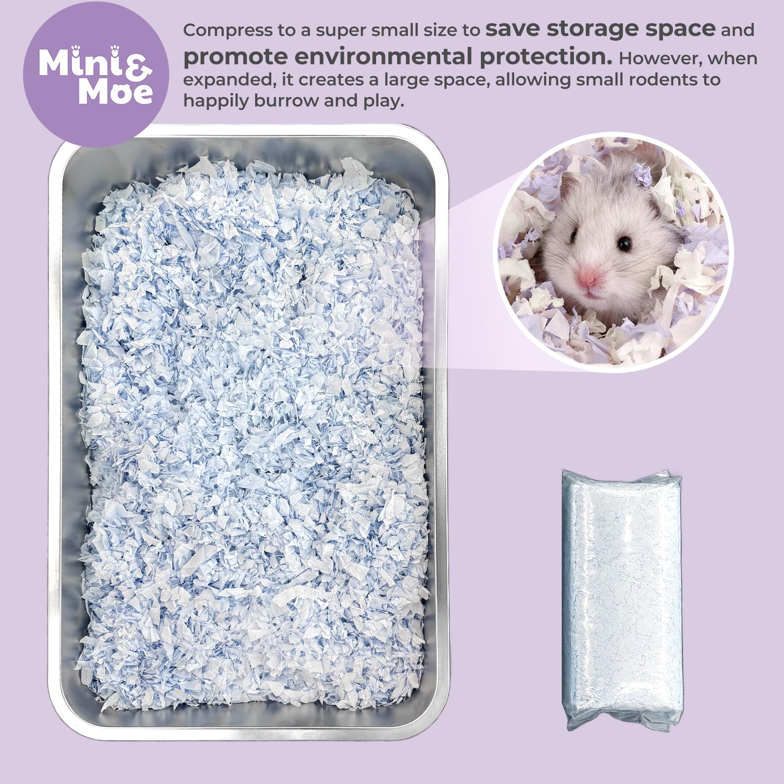 mini&moe hamster bedding odor-control for odor-free paws and peaceful napping
