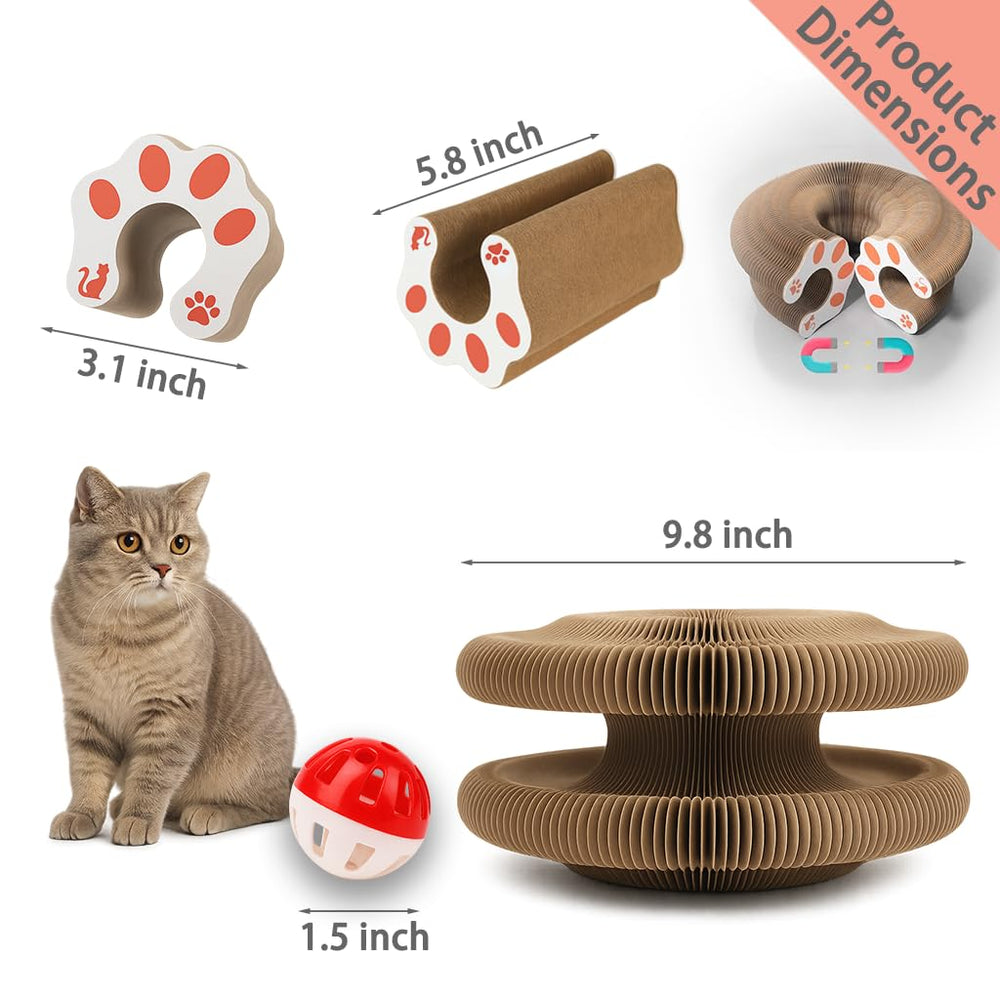 Minlend Magic Organ Scratcher Accordion Design offers varied play and keeps claws engaged.