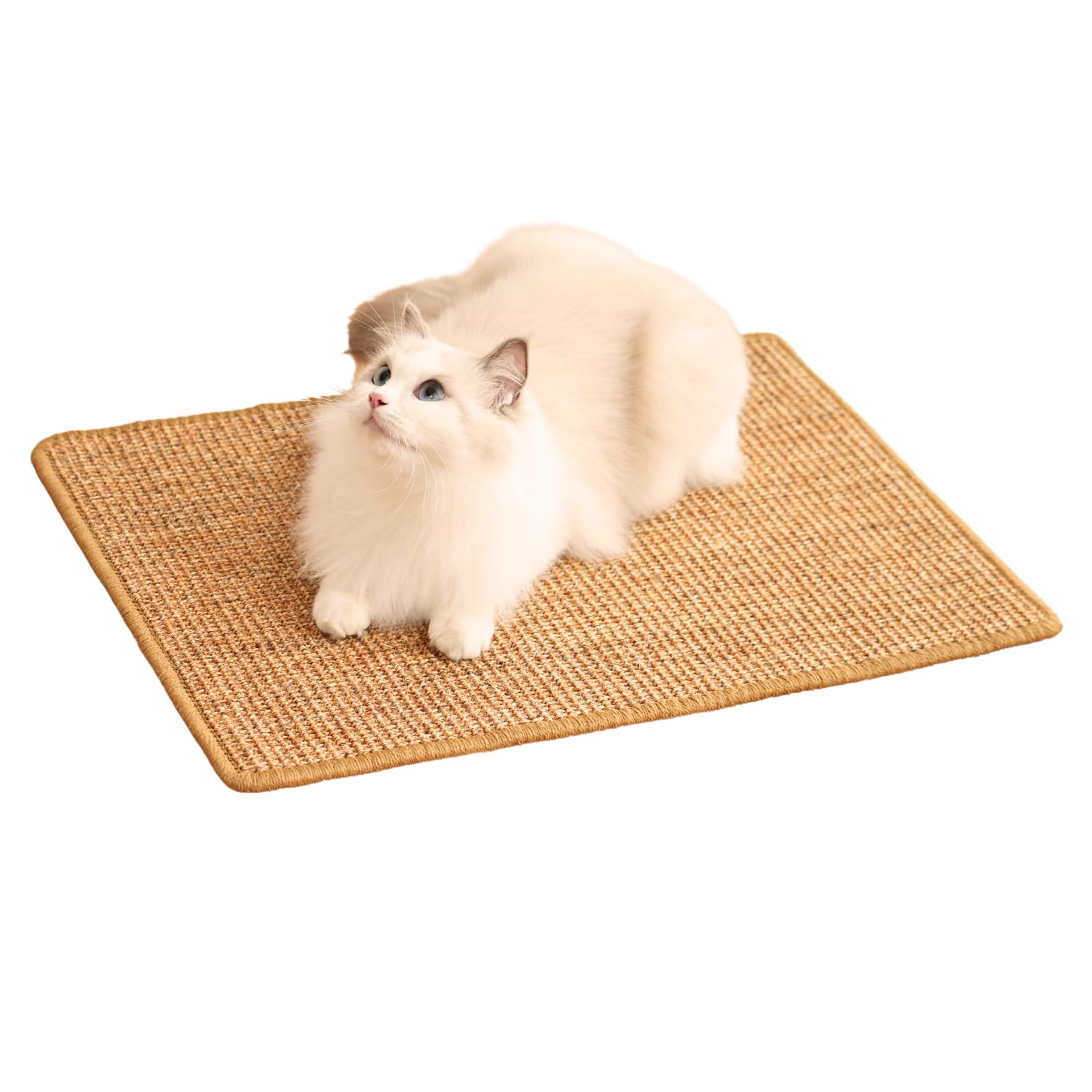 minni-goods cat scratchers mat brown on floor for indoor use and claw protection.
