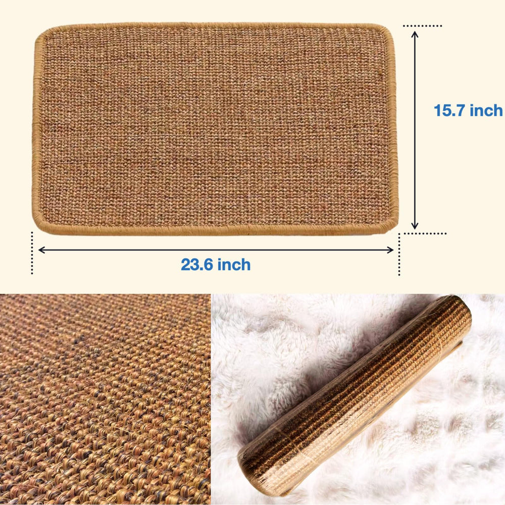 minni-goods sisal rug carpet protector prevents sofa scratches in living room.