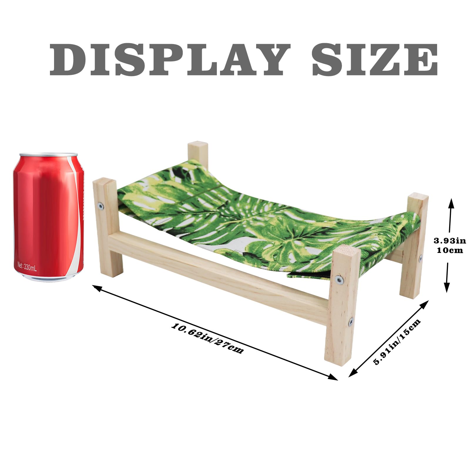 MinrzPet Bearded Dragon Bed wooden-hammock close-up shows a smooth surface for safe lounging.